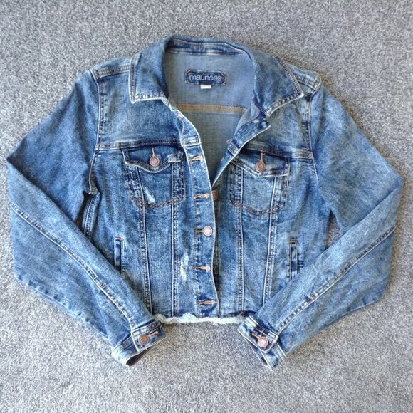 ⭐MAURICES CROPPED DENIM JACKET in Dark Wash, size S⭐ - Picture 3 of 8